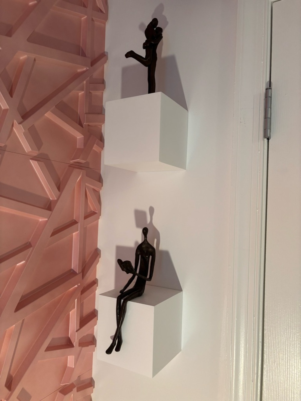 NIB Set of 2 White Floating Wall Cubes $65 - Never Opened!